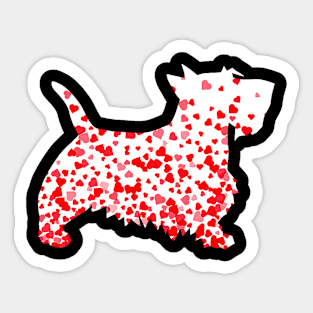 Scottie Scottish Terrier Heart Dog Valentine_s Day Sticker